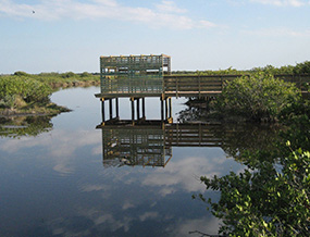 observation tower over water